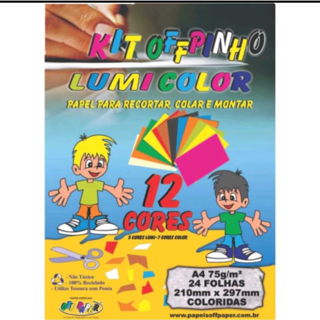 Papel A4 Kit Offpinho Lumi Color 75g 24 fls - OFF PAPER