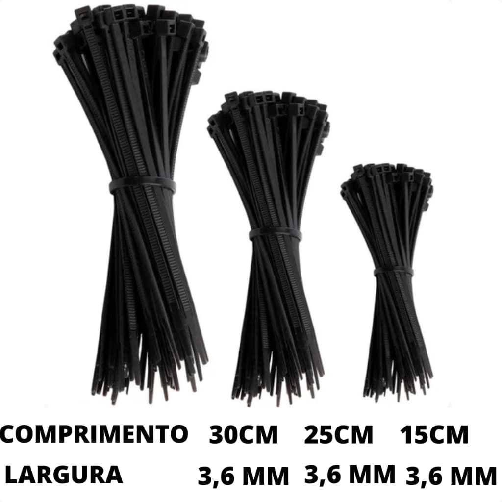 Kit presilha enforca gato abraçadeira de nylon  3 tamanhos de abraçadeira 150 und