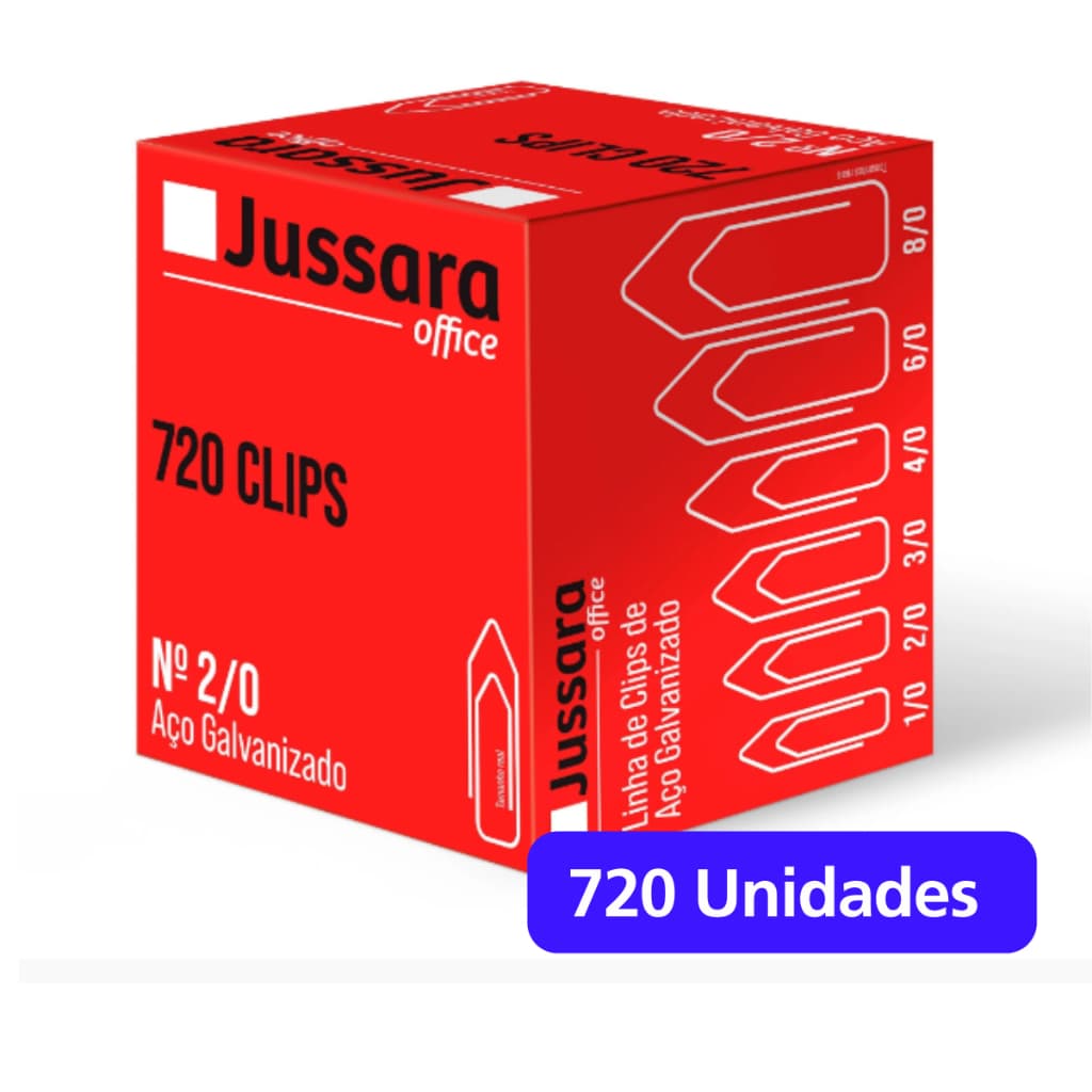 Clips Aço Galvanizado Para Papel 2/0 - 720 Unidades
