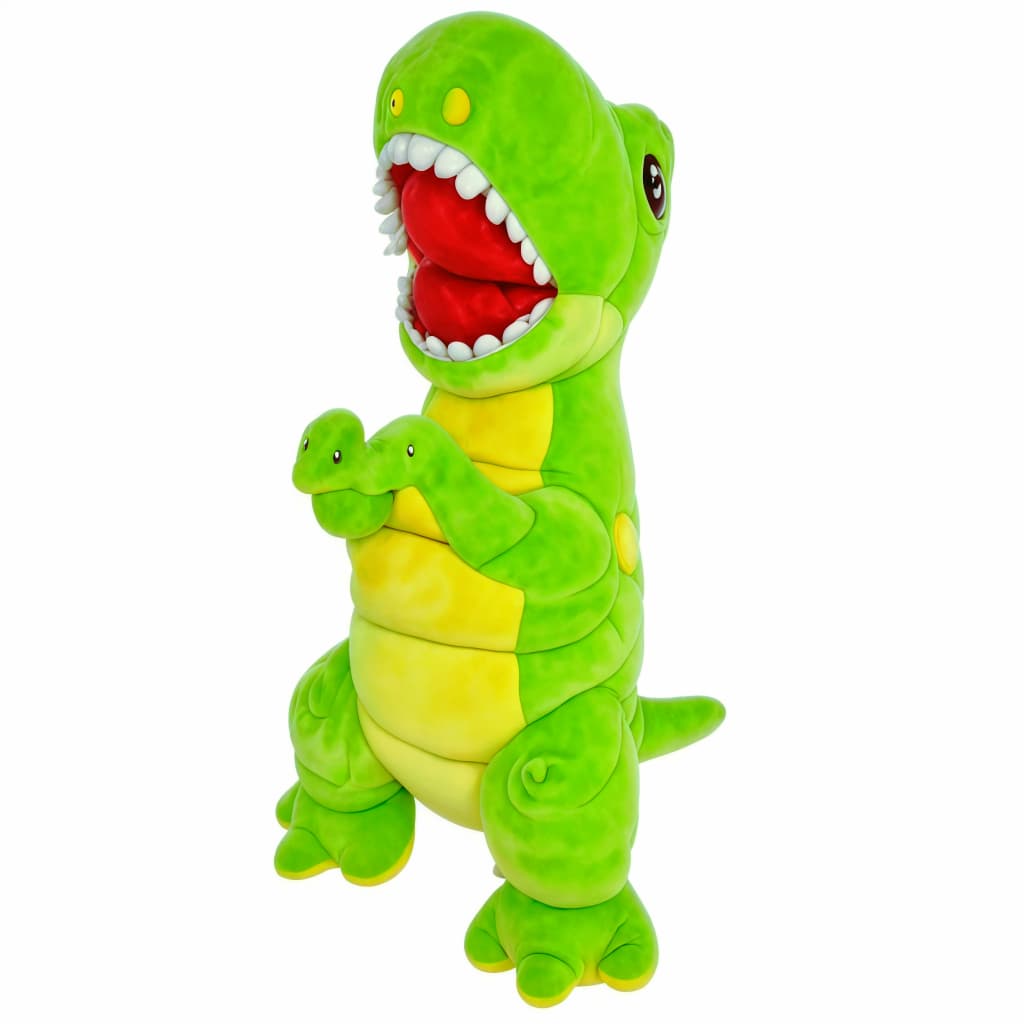 Pelucia Super Macia Dinossauro Rex Gigante Amigos Do Coração Brinquedo Colorido Verde Menino Menina