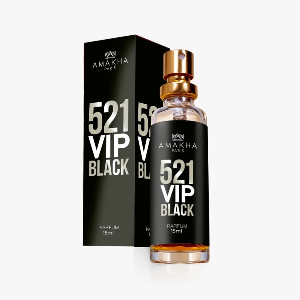 Perfume 521 vip black masculino 15ml Amakha paris p/ bolso
