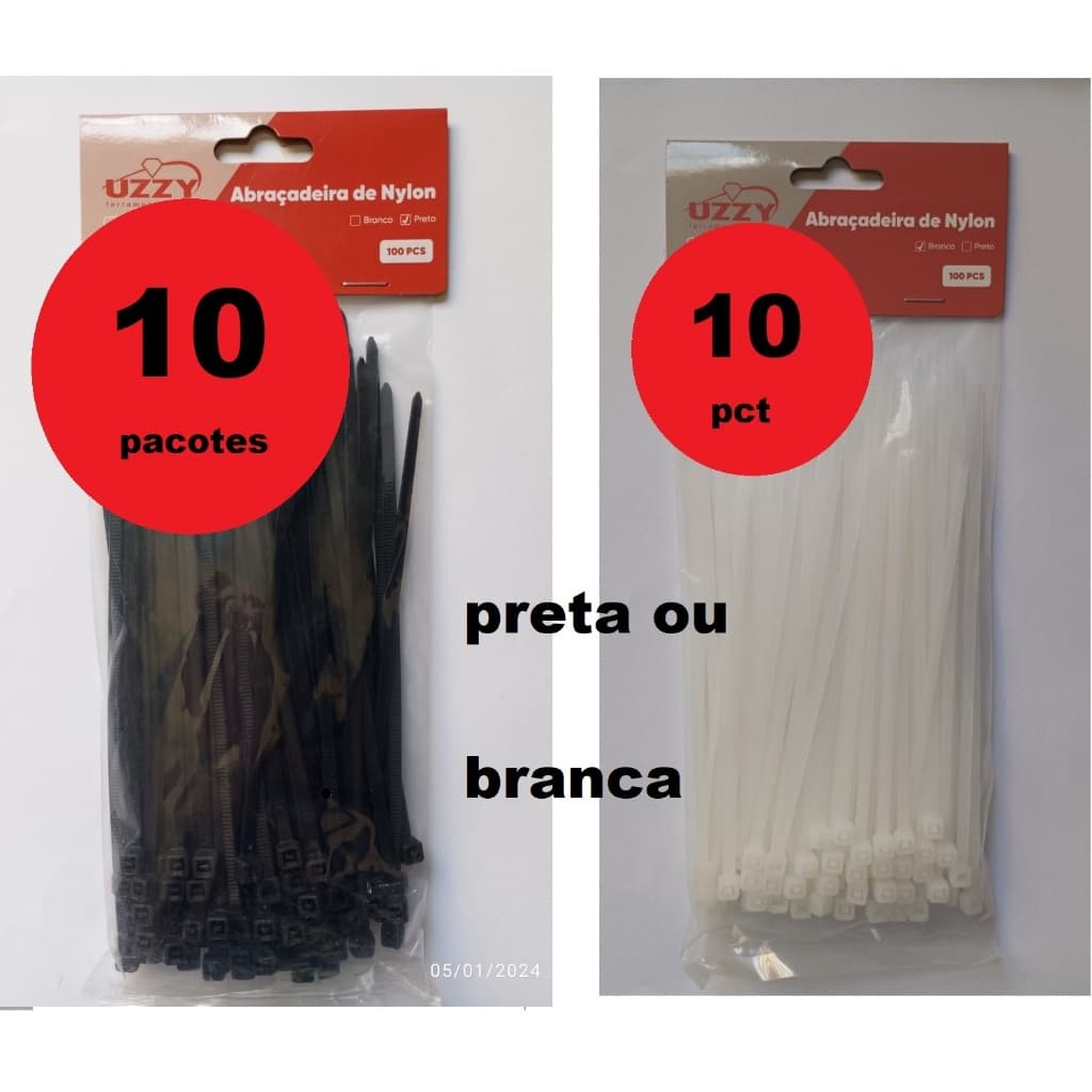 1000 Abraçadeira de nylon 25x3,6mm-100 und p pct cinta de plástico enforca gato KIT REVENDEDOR