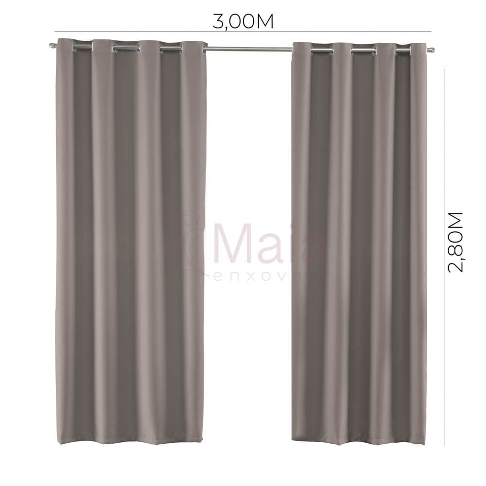 Cortina Blackout 100% Corta-Luz 3,00 m x 2,80 m para Varão