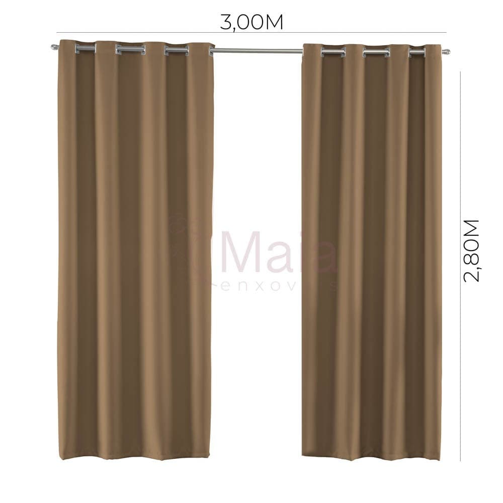 Cortina Blackout 100% Corta-Luz 3,00 m x 2,80 m para Varão