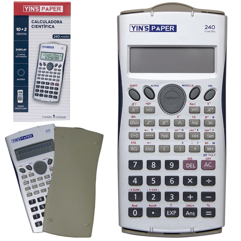 Calculadora Científica 12 Dígitos 240 Funções À Bateria
