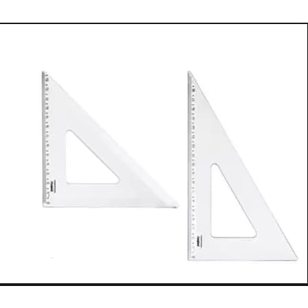 Kit Esquadro 45x21cm + Esquadro 60°x21cm + Régua 30cm + Transferidor 360° - Acrinil