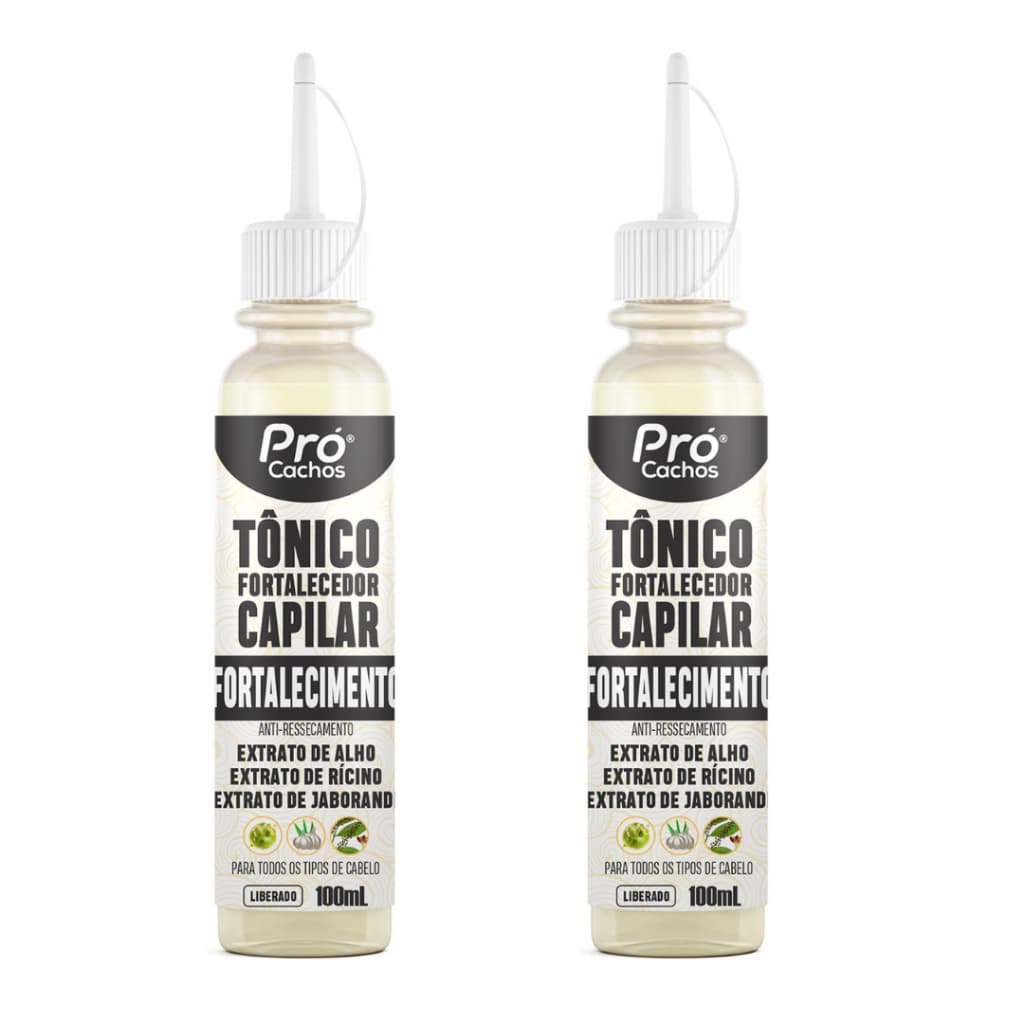 Kit com 2 Tônicos capilares de Fortalecimento - Anti ressecamento - Pro cachos - 100ml