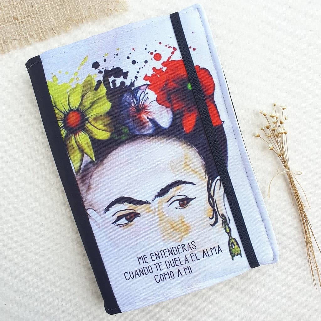 Capa para Livros em Tecido Frida Kahlo