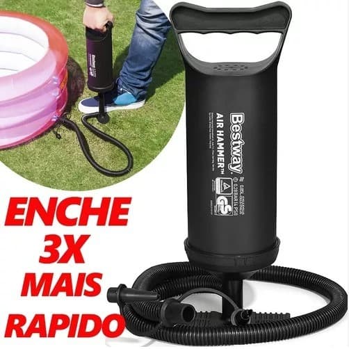 Bomba De Ar Dupla Ação Inflável - Para Colchões, Piscinas e Boias