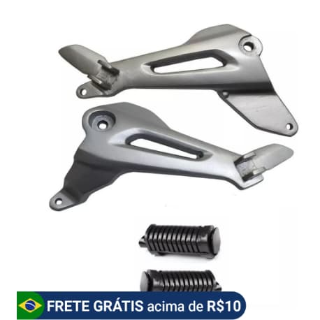 Bacalhau Suporte Pedaleira + Par Pedaleira Traseira Par  Compativel com moto Titan 150 2004/2008