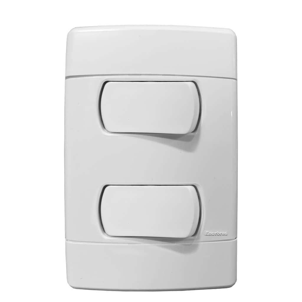 INTERRUPTOR DUPLO SIMPLES 4X2 - ENERBRAS NEO SOTTILE BRANCO -EN5107-ES