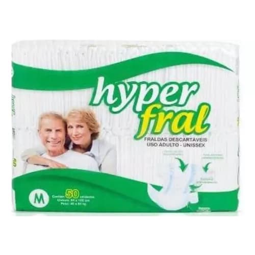 FRALDA GERIÁTRICA HYPERFRAL M 50 unidades