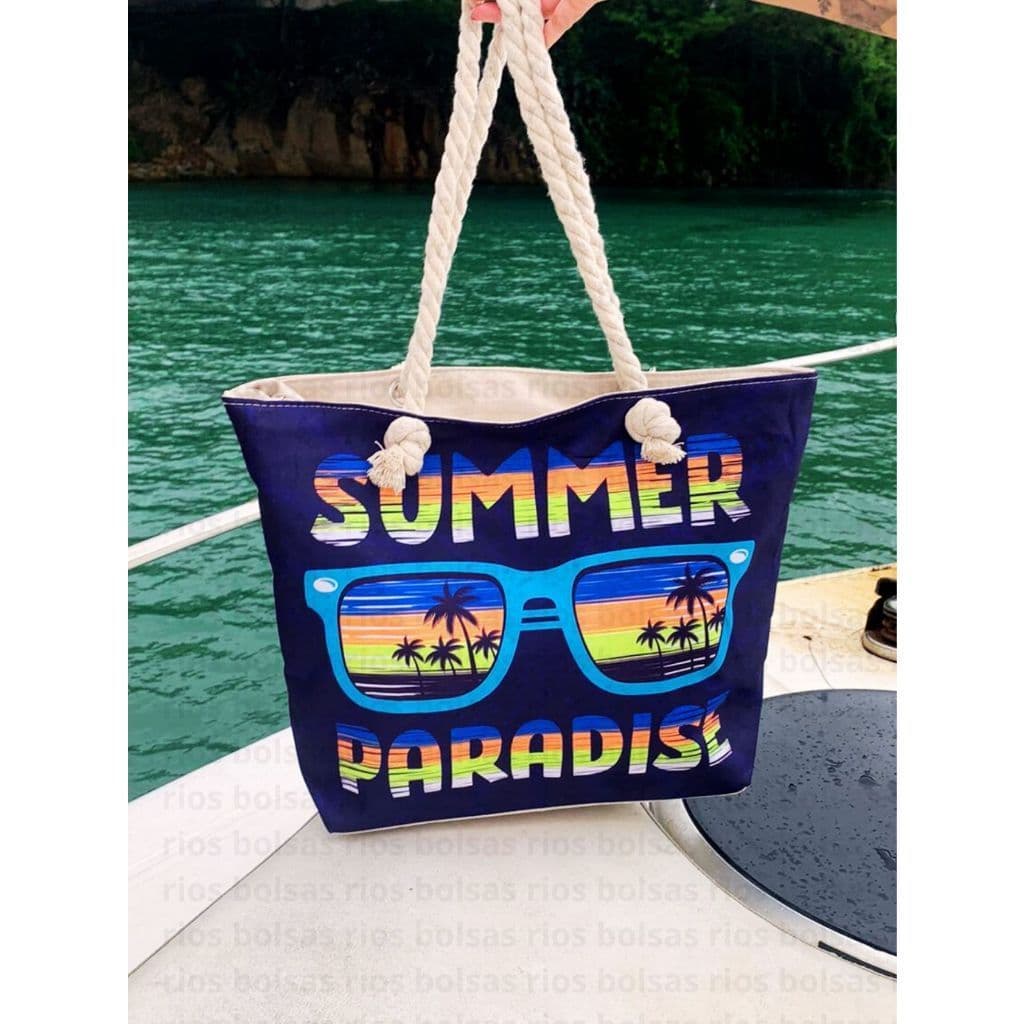 Bolsa De Praia Feminina Férias Alça de Corda Modelo Novo SUMMER PARADISE