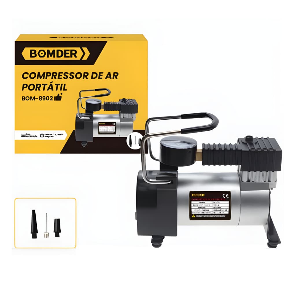 Mini Compressor De Ar 12V Profissional Portátil Elétrico Para Pneu De Carro Bike Moto Bola Boias E Inflaveis