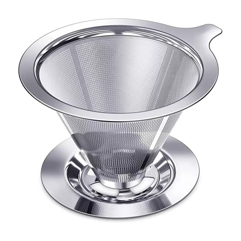 Filtro Coador De Café Inox Aço 304 Cozinha Tam14x10cm Casa Reutilizável Sem Papel Não Precisa Filtro