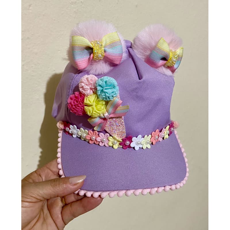 Boné lilas infatil  sorvete para meninas