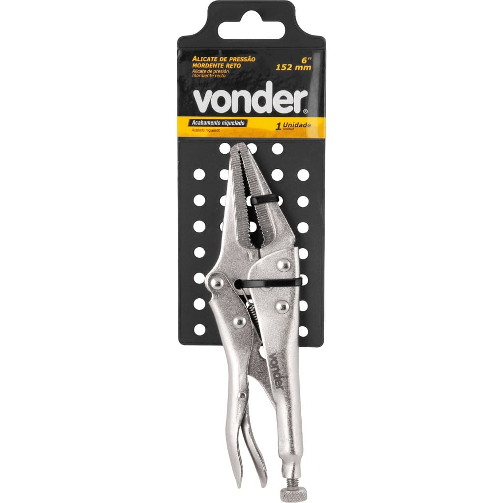 Alicate de pressão, 6" 15cm, mordente reto - Vonder