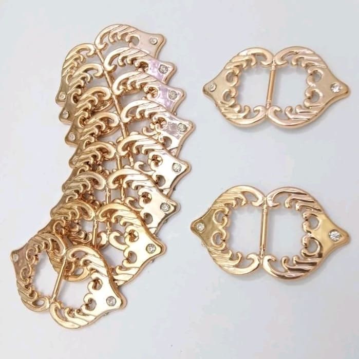 fivelas  douradas  ABS com strass Cod:Prat1/4cx27