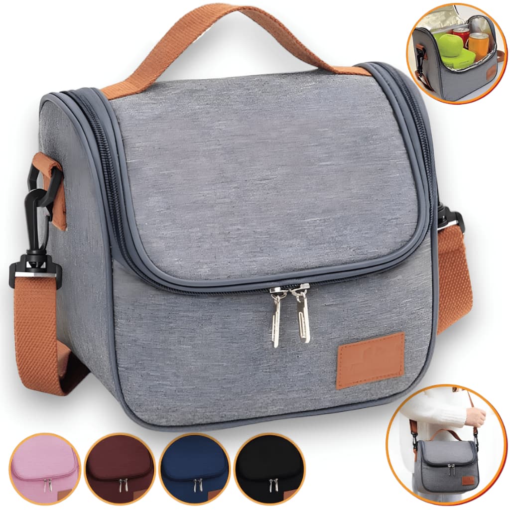 Bolsa Térmica Feminina Masculina Porta Marmita Lanche Bebida Lancheira Estudante Portátil Trabalho Fitness