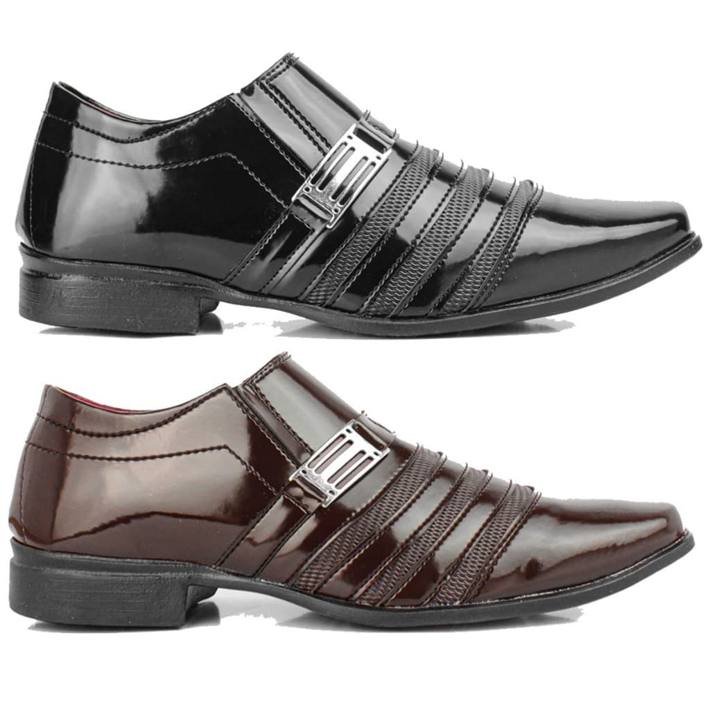 kit 2 pares de sapato social masculino Pizzolev preto e café otima qualidade