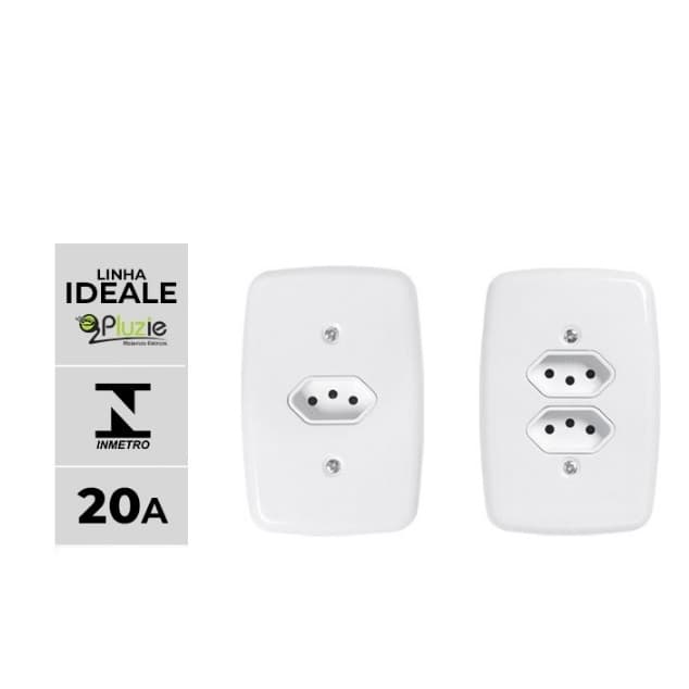 Tomada Pluzie linha Ideale  20A 4x2 - Kits