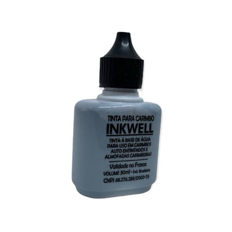 Tinta Para Carimbo Inkwell 30ml na Cor Preta Almofadas e Carimbos Automáticos