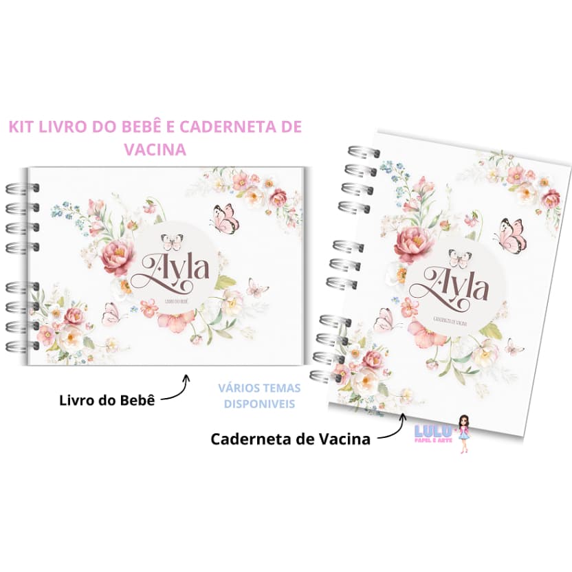 Caderneta de Vacina e Livro do Bebê (PRODUZIMOS COM NOME).