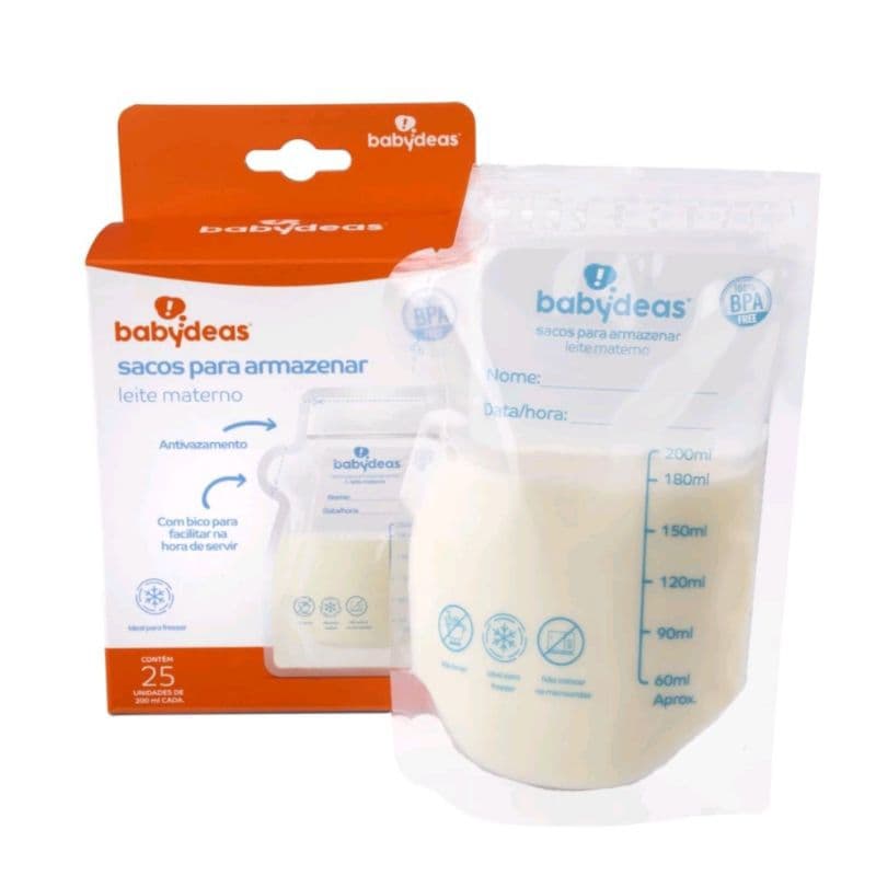 kit 2 Caixas de Sacos para armazenar Leite Materno Babydeas Livre de BPA