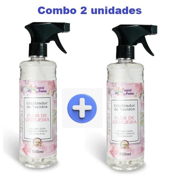 Kit 2 Unidades de Odorizador de Tecidos Spray Perfume Aroma Flor de Cerejeira 500ml