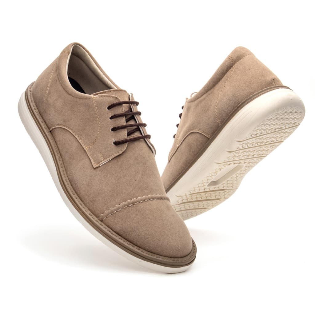 Sapato Social Masculino Oxford Camurça Brogue Confortavel Elegante Trabalho Festa Casual Escritório