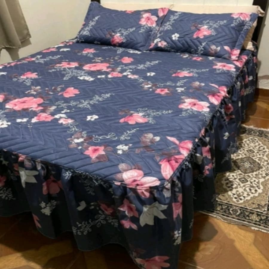 COLCHA CASAL 3 PEÇAS ESTAMPA VARIADA
