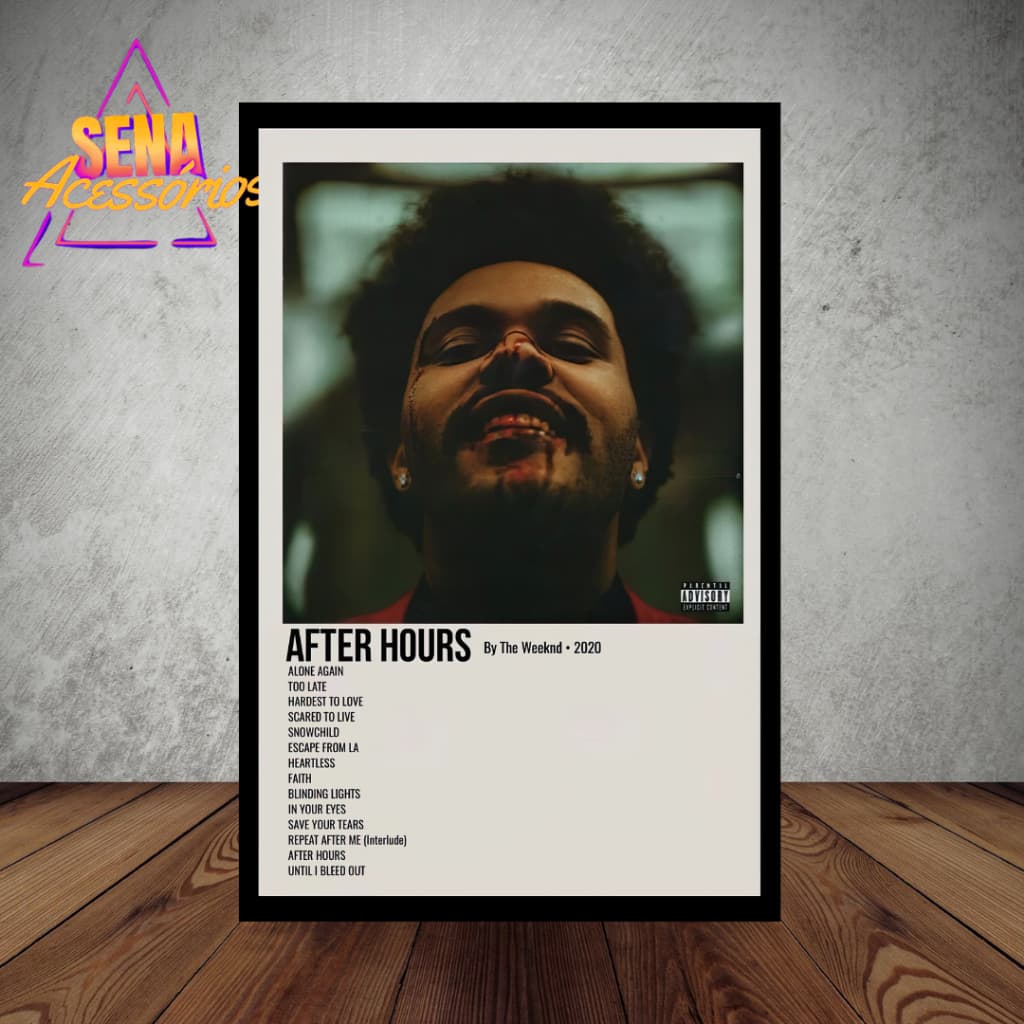 Placa Decorativa 20cmx30cm The Weeknd After Hours Internacional Spotify Album Mdf Alta Qualidade Para Sala Quarto Menino Menina Fã