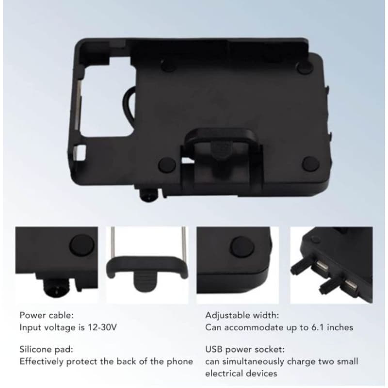 Carregador de fio de telefone para motocicleta, saída 3A, diâmetro de instalação de 12 mm,