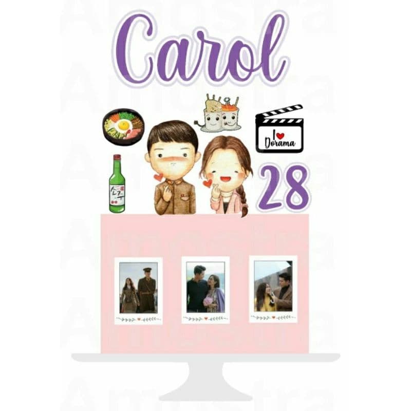 topo de bolo Personalizado - Dorama