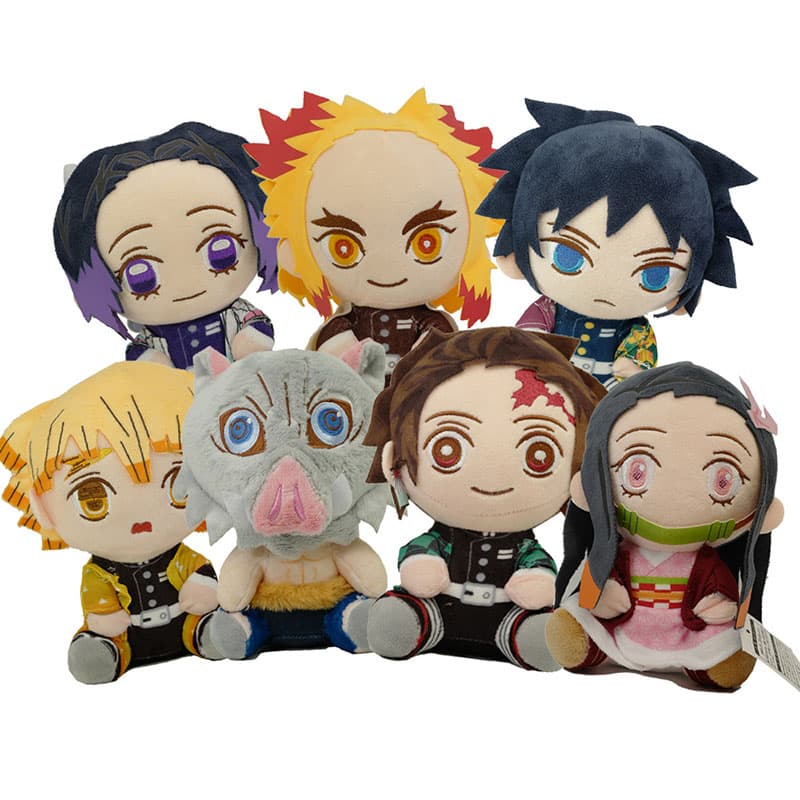 Pelúcia Demon Slayer - Tanjiro - Nezuko - Shinobu - Zenitsu - Inosuke - Sanemi - Gyomei - Obanai - Uzui