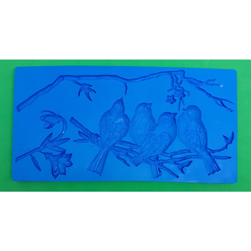 Molde de Silicone 3117 biscuit e confeitaria pássaros