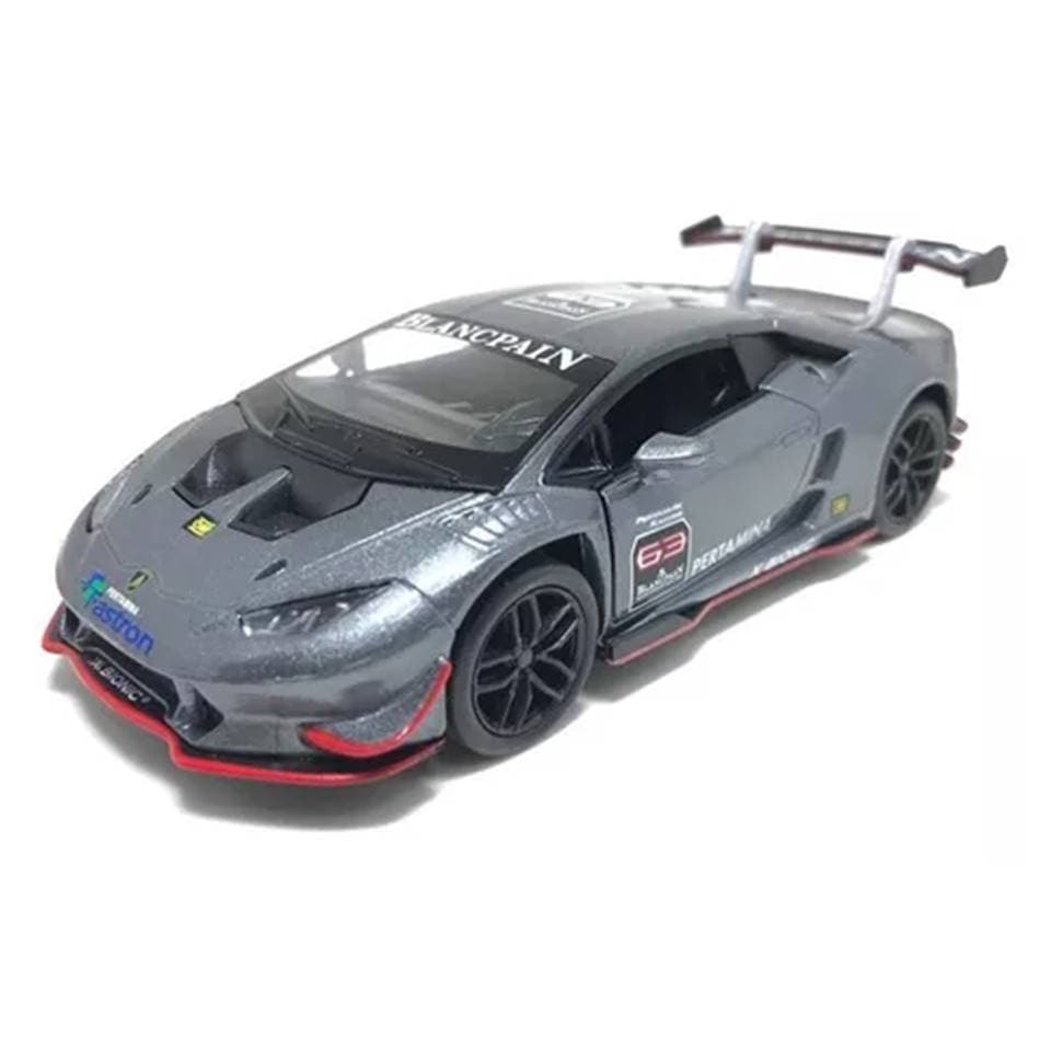 Carrinho Miniatura Lamborghini Huracán Lp620-2 Super Trofeo Kinsmart ORIGINAL Escala 1/36