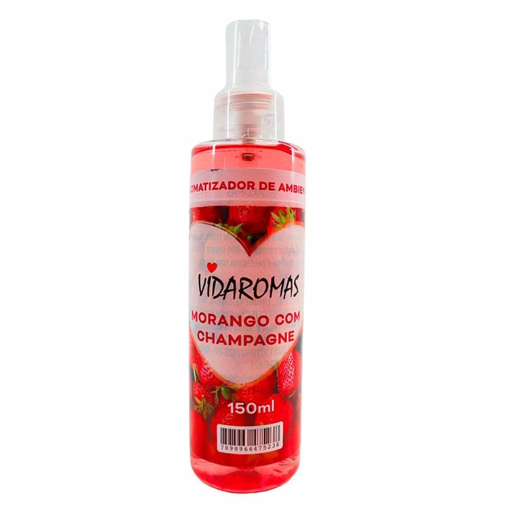 Perfume de Ambiente Aromatizador Ambientes Vidaromas 150 Ml Morango com Champagne