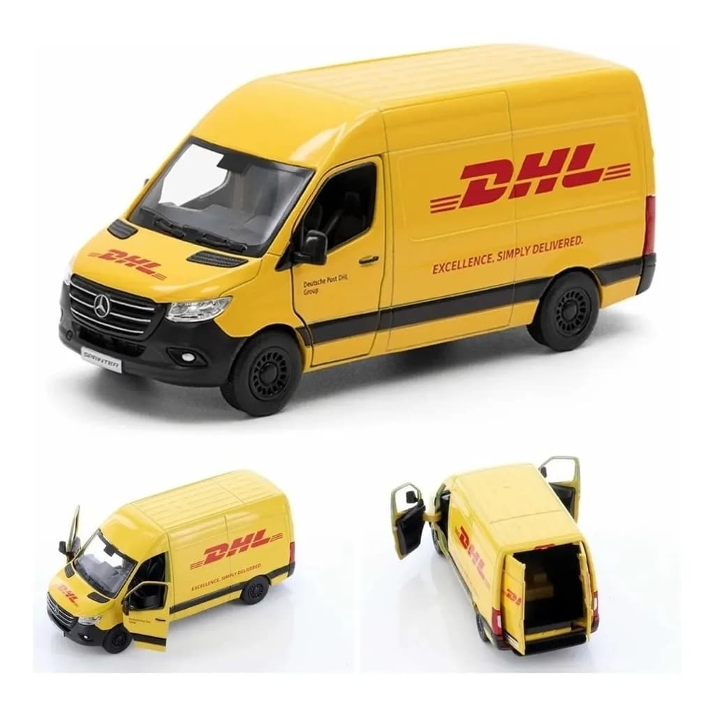 Carrinho Miniatura Mercedes-benz Sprinter DHL Kinsmart ORIGINAL Escala 1:48