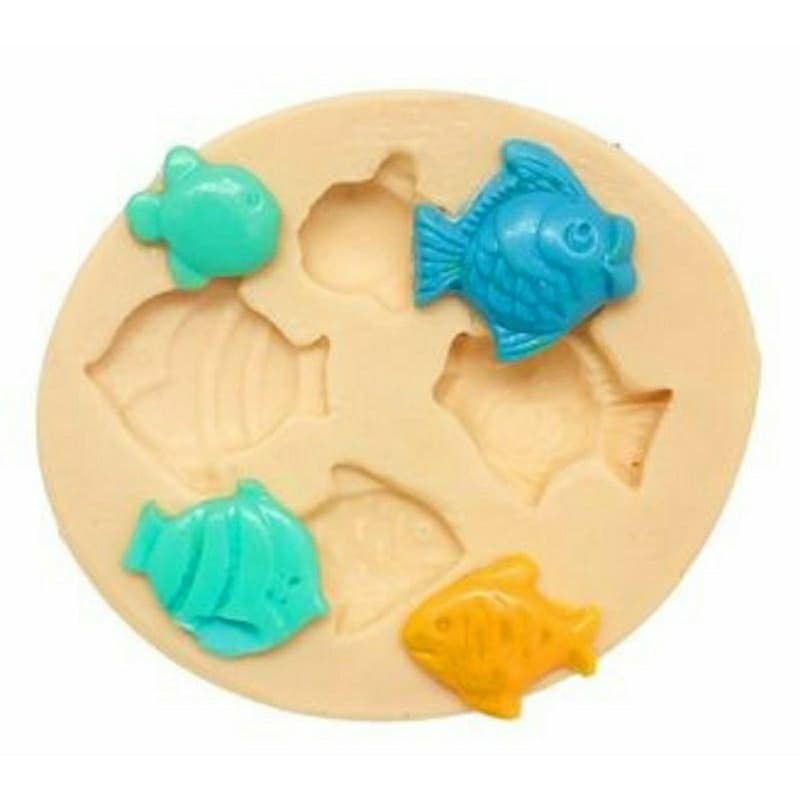 Molde de Silicone Mini Peixinhos 2D Raso Cód. 848