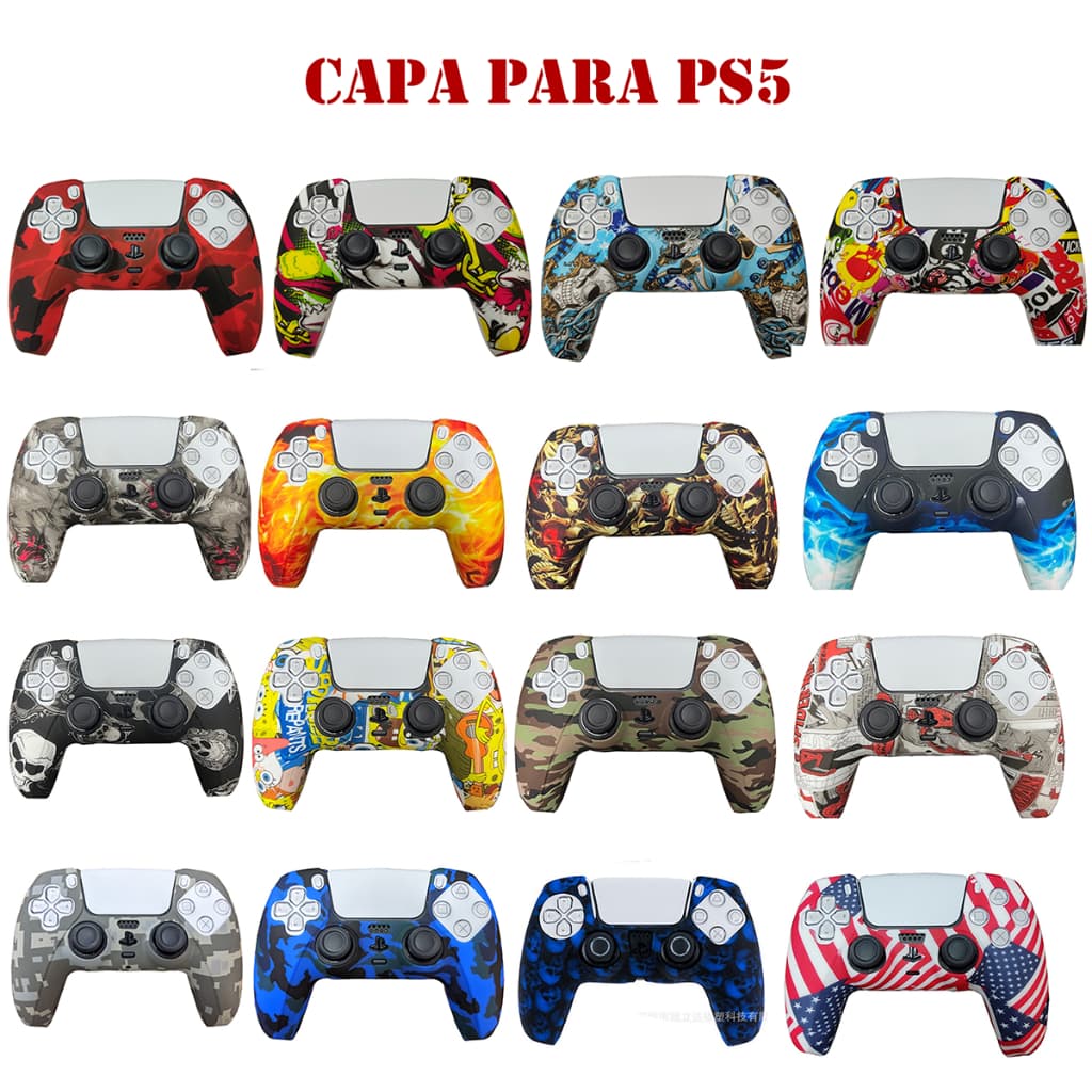 Capa Case Ps5 de Silicone Personalizada Controle Proteção Dualsense Ps5