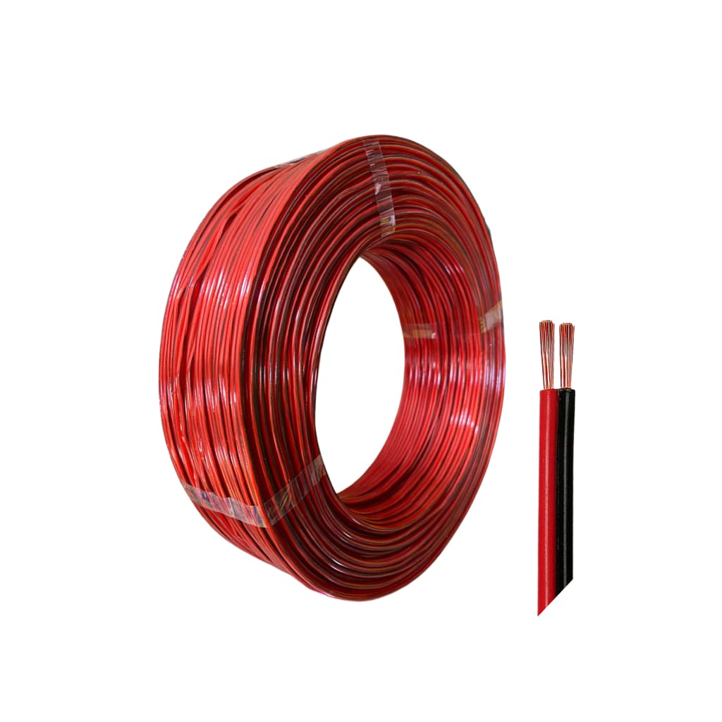 50 Metros Cabo Bicolor Cristal Som Automotivo Alto Falante 2x2,50mm