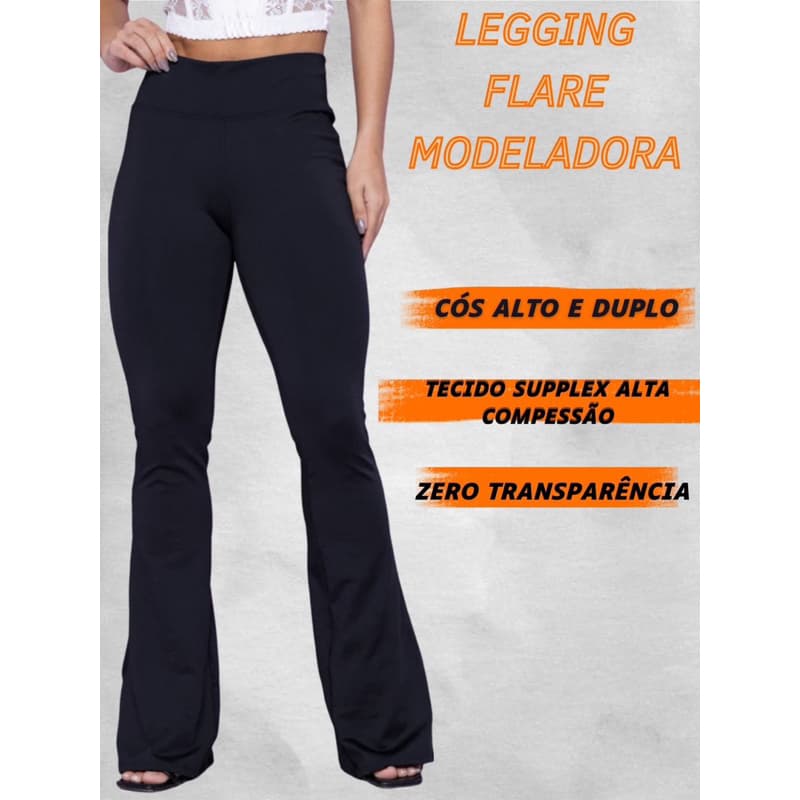 Legging Flare feminina boca de sino suplex Legging bailarina