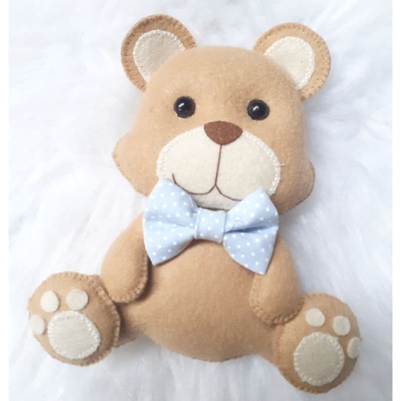 Ursinho decorativo Menino Feltro 15 cm