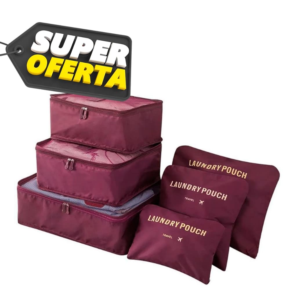 Organizador De Mala 6 Peças Nécessaire Viagem Bolsa Saco Promoção Novidade Pratico Util Lançamento