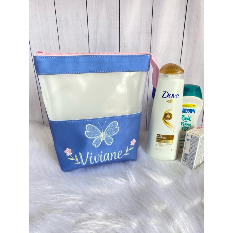 Porta shampoo personalizado/necessarie porta shampoo/necessarie bordada