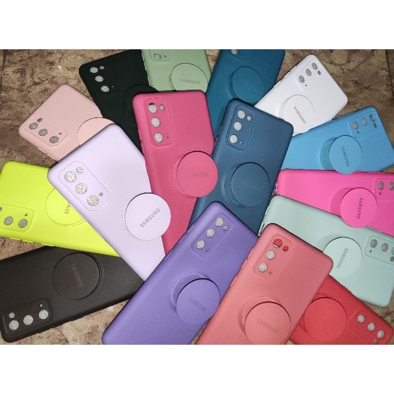 Capinha de celular Para Samsung  S20 Fe Em Silicone Aveludo Com Proteção Da Câmera Com Pop Sockt