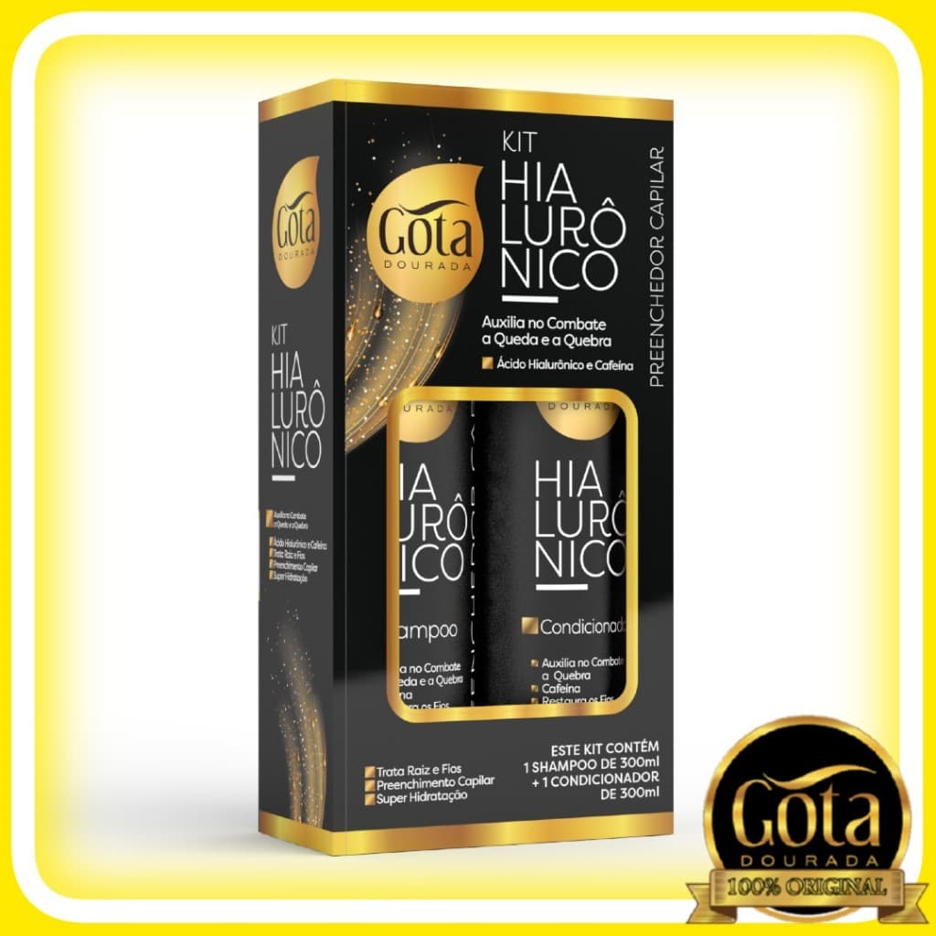 Gota Dourada Hialurônico Kit Shampoo e Condicionador 300ml cada