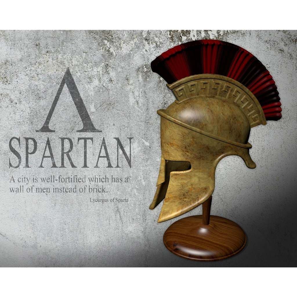 Helmo Espartano, Decoração, Com suporte, Capacete Gladiador, Guerreiro de Troia