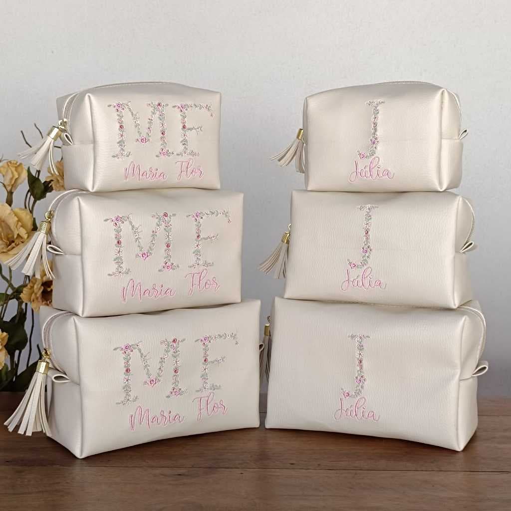 Necessaire Personalizada Iniciais Floral